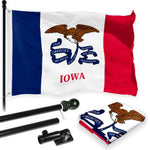Load image into Gallery viewer, Combo Pack 6 Ft Tangle Free Spinning Flagpole and Iowa IA State Flag 3x5 ft