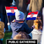 Load image into Gallery viewer, G128 24 Pack Handheld Croatia Croatian Stick Flags 12x18 In Printed 150D Polyester, Country Flag, Solid Wooden Stick, Spear Gold Tip