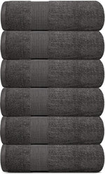 Load image into Gallery viewer, 6 Pack Charcoal Color Resort Collection Soft Hand Towels 16x27 inch Plush Cotton