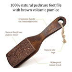 Load image into Gallery viewer, Pumice Stone Foot Brush Scrubber Wooden Pedicure Foot File with Handle for Dry Dead Skin Corn & Callus Remover for Feet Foot Scraper Exfoliating Brush for Heels Elbows Hands