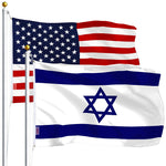 Load image into Gallery viewer, Combo Pack: USA American Flag 3x5 Ft 75D Printed Stars & Israel (Israeli) Flag 3x5 Ft 75D Printed