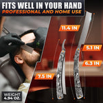Load image into Gallery viewer, Straight Razor Carbon Steel Blade 11.4 in Secure Grip for Shaving