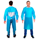 Load image into Gallery viewer, Disposable Isolation Gown X Large10 Pack Blue 2 Mil Polyethylene Disposable Gowns Medical Waterproof Isolation Gowns Disposable Medical Gowns with Elastic Wrists Double Back Ties