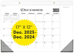 Load image into Gallery viewer, Desk Calendar 2024 17x12 Wall Calendar Thick Paper & Notes Section Runs from December 2023 December 2024 (Black)