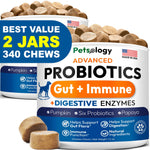 Load image into Gallery viewer, (2 Pack) Probiotics for Dogs 340 Dog Probiotics Chews Digestive Enzymes & Prebiotics Support Gut Health Diarrhea Gas & Constipation Relief Itchy Skin Allergies Advanced Supplement