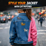 Load image into Gallery viewer, Cat Patches Iron On & Sew On Set of 8 Easy Fix Embroidered Funny Patches for Hats Jackets Backpacks Jeans & Bags Cute Cat Patch Set Valentines Day Gifts for Animal Lovers and DIY Decor