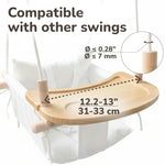 Load image into Gallery viewer, Wooden Tray for Canvas Baby Swing Hanging Chair Accessory Natural Wood Montessori Play Table for Babies & Toddlers Detachable Safety Design for Indoor Canvas Toddler Swing