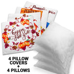 Load image into Gallery viewer, Fall Decoration Pumpkin Wagon Tractor Waterproof Throw Pillow 18 x 18 in Set of 4, Beautiful Cushion Covers for Autumn Sofa Couch Decoration, Pillow Insert Included