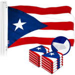 Load image into Gallery viewer, G128 10 Pack: Puerto Rico Puerto Rican Flag 2x3 Ft ToughWeave Series Embroidered 300D Polyester Embroidered Design, Indoor/Outdoor, Brass Grommets