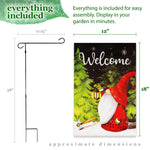 Load image into Gallery viewer, G128 Combo Pack: Garden Flag Stand Black 36 in x 16 in & Garden Flag Winter Decoration Welcome Festive Gnome with Lantern 12x18 DoubleSided Blockout Fabric