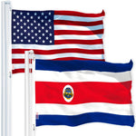 Load image into Gallery viewer, G128 Combo Pack: USA American Flag 3x5 Ft 150D Printed Stars & Costa Rica (Costa Rican) Flag 3x5 Ft 150D Printed