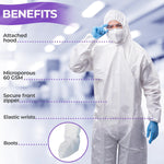 Load image into Gallery viewer, Medical Supply Disposable Coveralls for Adults Medium Size 5 Pack of 60 GSM