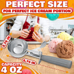 Load image into Gallery viewer, 4 oz Ice Cream Scoop with Trigger Release #8 – Stainless Steel Versatile Tool for Baking Cookies and Desserts Durable Easy to Clean Dishwasher Safe Ergonomic Design for Precise Culinary Portions