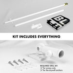 Load image into Gallery viewer, Combo Pack: 6 Feet Tangle Free Spinning Flagpole (White) Black Lives Matter (Black/White) Flag 3x5 ft Printed 150D Brass Grommets (Flag Included) Aluminum Flag Pole
