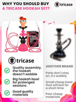 Load image into Gallery viewer, Pink Portable Hookah set with everything Hookah Set 4 Hose Hookah LilOne Hookah
