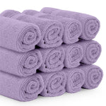 Load image into Gallery viewer, Luxury Washcloths for Bathroom Hotel Spa Bulk Set of 12 Lavender 13x13 Inch