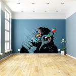 Load image into Gallery viewer, Thinking Monkey Sticker Art Vinyl Street Wall Decal Chimp Graffiti Decal 24x16