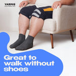 Load image into Gallery viewer, Mens Diabetic Socks With Loose Fitting Tops Size 9 to 12 Gray 4 Pairs Seamless Thin Cotton Diabetic Ankle Socks for Men