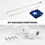 Load image into Gallery viewer, Combo Pack: 5 Ft Tangle Free Aluminum Spinning Flagpole (Silver) & North Carolina State Flag 2.5x4 Ft, ToughWeave Series Embroidered 300D Polyester Pole with Flag Included
