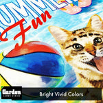 Load image into Gallery viewer, G128 Combo Pack: Garden Flag Stand Black 36x16 Inch & Garden Flag Summer Fun with Cat in Pool 12x18 Inch