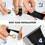 Load image into Gallery viewer, 6 Feet Tangle Free Spinning Flagpole (Black) All Black USA American Flag Brass Grommets Embroidered 3x5 ft (Flag Included) Aluminum Flag Pole
