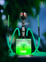 Load image into Gallery viewer, Hookah Hose Green with Hookah Adapter Mouthpiece Cleanable Green Hookah Hose