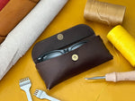 Load image into Gallery viewer, Leather Glasses Case Eyeglass Case Sunglass Case Genuine Leather Slim Glasses