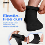 Load image into Gallery viewer, Cotton Diabetic Socks for Men 6 Pairs Size 13 15 Non Binding Thin Extra Wide Diabetic Ankle Socks Black