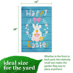 Load image into Gallery viewer, Garden Flag Happy Easter Rabbit Gnome with Eggs 12x18 inch Blockout Fabric