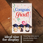 Load image into Gallery viewer, Combo Pack: Garden Flag Stand Black 36x16 in and Flag 12x18 in Congrats Grad