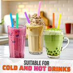Load image into Gallery viewer, Large Pack of 300 Boba Straws Individually Wrapped – Thick Smoothie Straws Disposable for Milkshakes Bubble Tea Ice Lattes & Lemonade Bar Supplies – (0.4 Wide 9.25 Tall) 8 Colors Smooth Edges