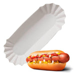 Load image into Gallery viewer, Hotdog Trays Disposable for Party and BBQ Durable Paper Hot Dog Trays Disposable for Food Serving Suitable for Hotdogs and Nachos Microwave Safe and Grease Resistant 50 Pcs Hot Dog Holders