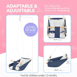 Load image into Gallery viewer, Canvas Kids Swing Wooden Hanging Seat Chair with Safety Belt Durable Toddler Seat Suitable for Outdoor and Indoor Use Mounting Hardware Included Blue