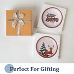 Load image into Gallery viewer, 8 Inch Terracotta Winter Plates Set of 2 Ceramic Wall Hanging Clay Decorative Plates for Winter Decorations Round Wall Decor for Living Room & Kitchen