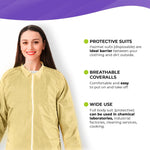 Load image into Gallery viewer, Medical Disposable Coveralls for Adults X Large Size 5 Pack Yellow Hazmat Suit