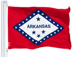 Load image into Gallery viewer, G128 Arkansas State Flag 3x5 feet Printed 150D Indoor/Outdoor, Vibrant Colors, Brass Grommets, Quality Polyester, Much Thicker More Durable Than 100D 75D Polyester