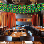 Load image into Gallery viewer, G128 Brazil Brazilian Bunting Banner Flag 8.2 x 5.5 Inch, Full String 33 Feet Printed 150D Polyester, Decorations For Bar, School, Festival Events Celebration