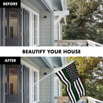 Load image into Gallery viewer, Combo Pack Flag Pole 6 FT White Tangle Free and Thin Green Line Flag 3x5 FT