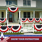 Load image into Gallery viewer, 2 Pack: USA Pleated Fan Flag 3x6FT Star Center Embroidered Polyester Stars and Stripes