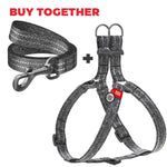 Load image into Gallery viewer, Grey Cotton Dog Harness Soft Eco Friendly Adjustable for Large Dogs L Size