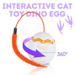 Load image into Gallery viewer, Interactive Cat Toy Dino Egg White Automatic Toy with 360 Degree Rotation Auto