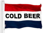 Load image into Gallery viewer, G128 Cold Beer sign Flag 3x5 feet Printed 150D Indoor/Outdoor, Vibrant Colors, Brass Grommets, Quality Polyester, Much Thicker More Durable Than 100D 75D Polyester