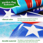 Load image into Gallery viewer, Combo Pack: Garden Flag Stand Black 36 in x 16 in & Garden Flag Patriotic Decoration Welcome 3 Gnomes 12x18 DoubleSided Blockout Fabric