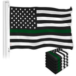 Load image into Gallery viewer, Thin Green Line American Flag 3x5 Ft 5Pack Printed 150D Polyester By G128