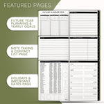 Load image into Gallery viewer, 2025 2026 HARDCOVER Leather Planner Weekly & Monthly 6.5 * 8.5 Inches Academic Planner Business Personal or Student Pen Holder Thick Paper July 2025 June 2026 (Olive Green)