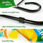 Load image into Gallery viewer, Combo Pack Garden Flag Stand Black 36x16 in and Garden Flag 12x18 inch Summer