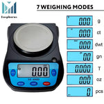 Load image into Gallery viewer, Ounce Carat and Gram Scale 0.01g Accuracy Electronic Scale Science Digital Scale Lab Balance LCD 600g Capacity USB Charger and AC DC Adapter Included