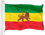Load image into Gallery viewer, G128 Ethiopia Lion Flag 3x5 feet Printed 150D, Indoor/Outdoor, Vibrant Colors, Brass Grommets, Quality Polyester, Much Thicker More Durable Than 100D 75D Polyester