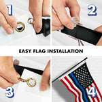 Load image into Gallery viewer, Flag Pole 5 FT Black Tangle Free Blue Lives Matter Flag 2.5x4 FT Combo