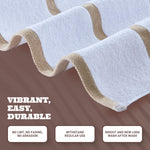 Load image into Gallery viewer, Cotton Pool Towels Oversized 30 x 60 Inches 4 Pack Ultra Absorbent and Low Lint Striped Beach Towels for Adults Stripes Design Luxury Extra Large Bath Towels Beige
